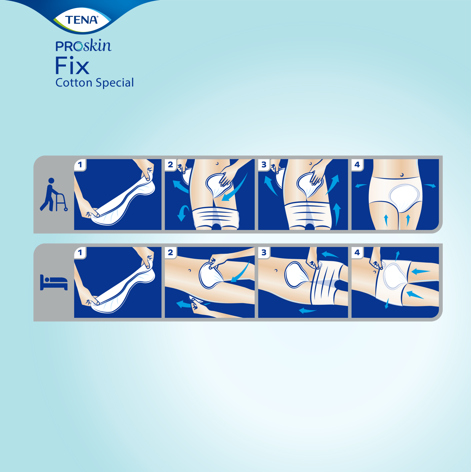 Hvordan bruke TENA Fix når brukeren står eller ligger Hvordan bruke TENA Fix når brukeren står eller ligger